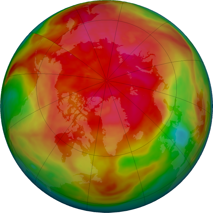 Arctic ozone map for 14 March 2024